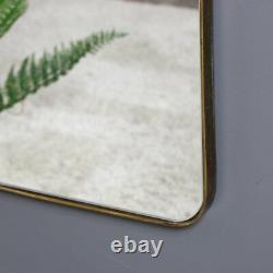 Large tall wall floor leaner brushed gold metal framed mirror vintage chic decor