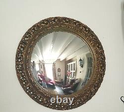 Large vintage gilt framed convex mirror a mid 20th Century 21 wall mirror