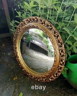 Large vintage gilt framed convex mirror a mid 20th Century 21 wall mirror