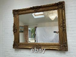 Large vintage gilt gold ornate framed wall mirror (157cmx125cm) good condition