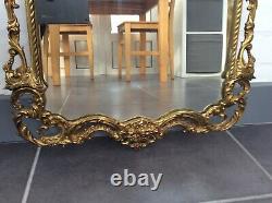 Large vintage wall mirror gold frame French Chateau Baroque-style ornate heavy