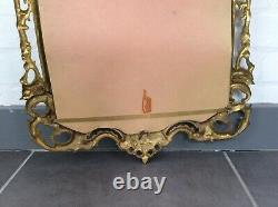 Large vintage wall mirror gold frame French Chateau Baroque style ornate heavy