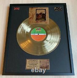 Led Zeppelin IV 1971 Custom 24k Gold Vinyl Record in Wall Hanging Frame