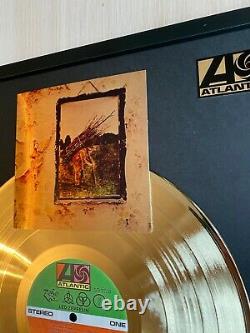 Led Zeppelin IV 1971 Custom 24k Gold Vinyl Record in Wall Hanging Frame