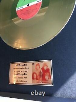 Led Zeppelin I 1968 Custom 24k Gold Vinyl Record In Wall Hanging Frame
