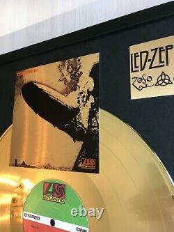 Led Zeppelin I 1968 Custom 24k Gold Vinyl Record In Wall Hanging Frame