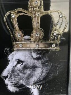 Lion Family Picture Liquid Art Mirror Frame King Queen Princess 85X45 cm
