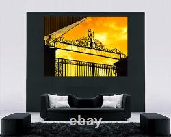 Liverpool You'll Never Walk Alone CANVAS WALL ART Picture Print Gold / Mustard