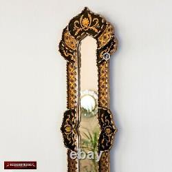 Long Narrow rectangular wall mirror 35.4, Painting on glass Long Black Mirror