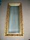 Long Vintage Retro Gold Gilt Ornate Framed Deep Bevelled Wall Mirror 42cm x 18cm