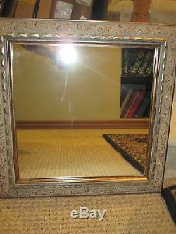 Longaberger Whimsical Framed Mirror Wall Decor Solid Wood Swirled Gold RETIRED