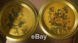 Lot of 4 Antique Borghese Floral Wall Art picture gold frame Beautiful