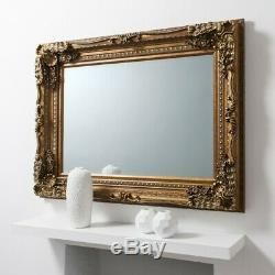 Louis Large Ornate Carved French Frame Wall Mirror Gold 120 X 90CMS