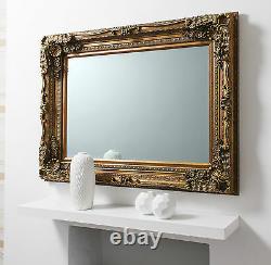 Louis Ornate Shabby Chic Vintage Large French Wall Mirror Gold 118cm X 87cm
