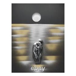 Lovers Golden Abstract Oil Painting Canvas Wall Art Living Room Framed Picture