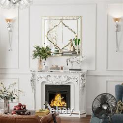 Luxury Crystal Fireplace Frameless Wall Mirror Large Polished Accent Deco Mirror