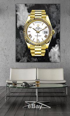 Luxury Gold Wall Canvas Print Office Decor Home Decor Modern Art Pop Arts Rolex