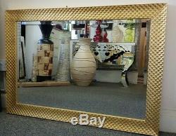 (M013) Stunning Gold Patterned Wooden Framed Wall Mirror 106cmx76cm
