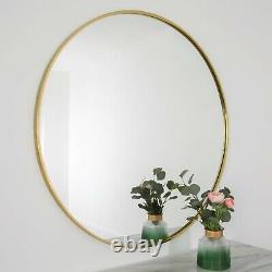 Manhattan Metal Frame Gold Round Wall Mirror Available in Two Sizes
