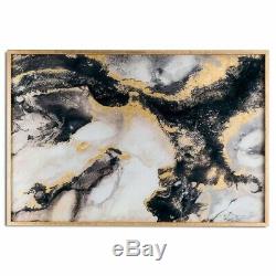 Marble Effect Black And Gold Glass Image In Gold Frame Frame Wall Art