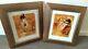Matching Gold Reed / Ridged Picture Frames Pair of Joani Prints