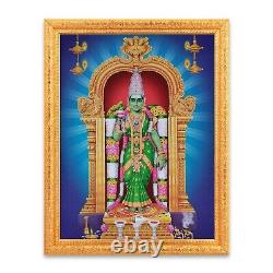Meenakshi Amman Devi Sparkle Photo In Golden Frame 14 X 18 Inches