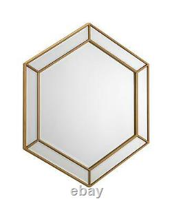 Melody Hexagonal Gold Wall Mirror Bedroom Bathroom Gold Finish Mirror
