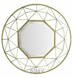 Mercer41 Reilly Accent Andromeda Large 3D Frame Wall Mirror, Gold 50cm D