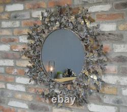 Metal Butterfly Mirror Unique Bronze Art decor Round Wall Mounted Home Decor