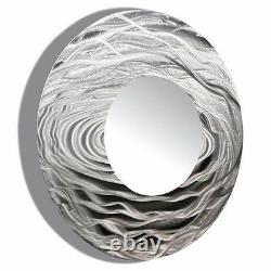 Metal Wall Mirror Art ULTRA MODERN Abstract Silver Mirror Original By Jon Allen