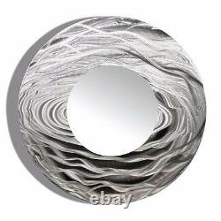 Metal Wall Mirror Art ULTRA MODERN Abstract Silver Mirror Original By Jon Allen