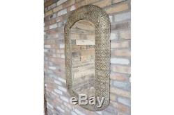 Metal framed elegantly detailed bevelled edge large wall mirror 122cm x 70cm