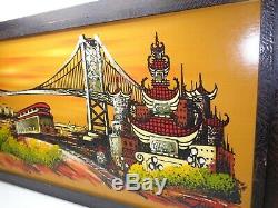 Mid Century Modern Golden Gate Bridge San Francisco California Painting Wall Art