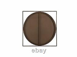 Minimalist Modern Wall Mirror Round with Square Open Frame Nihoa