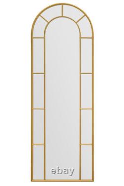 MirrorOutlet Gold Frame Arched Leaner Garden Wall Mirror 67 X 24 170 x 60cm