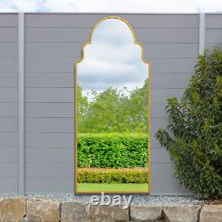 MirrorOutlet Gold Frame Arched Leaner Wall Garden Mirror 79 X 33 200x85cm