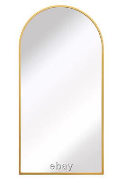 MirrorOutlet Gold Frame Arched Leaner Wall Garden Mirror 79 X 39 200x100cm