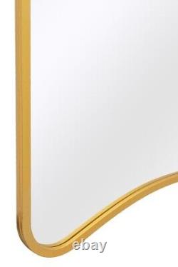 MirrorOutlet Gold Metal Trapezoid Framed Wall Mirror 71 X 34 (180 x 85cm)