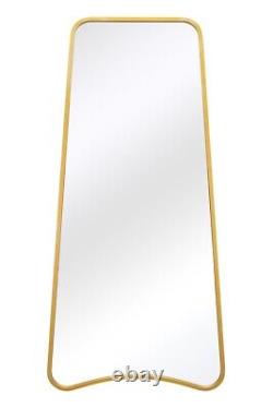 MirrorOutlet Gold Metal Trapezoid Framed Wall Mirror 71 X 34 (180 x 85cm)