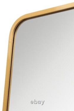 MirrorOutlet Gold Metal Trapezoid Framed Wall Mirror 79 X 38 (200 x 95cm)