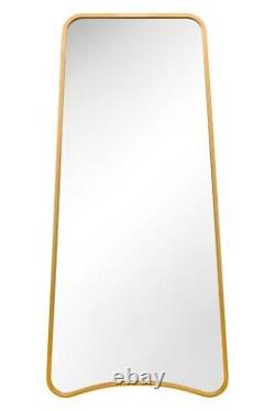 MirrorOutlet Gold Metal Trapezoid Framed Wall Mirror 79 X 38 (200 x 95cm)