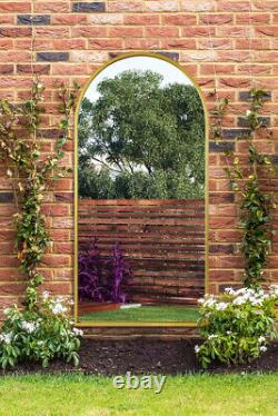 MirrorOutlet Large Gold Framed Arched Garden Wall Mirror 71 X 35 180 x 90cm