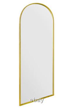 MirrorOutlet Large Gold Framed Arched Leaner/Wall Mirror 71 X 24 180 x 60cm