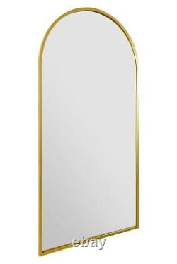 MirrorOutlet Large Gold Framed Arched Leaner/Wall Mirror 71 X 35 180 x 90cm