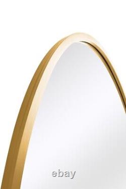 MirrorOutlet Large Gold Metal Frame Oval Wall Mirror 71x 39 (180 x 100cm)