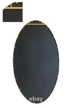 MirrorOutlet Large Gold Metal Frame Oval Wall Mirror 71x 39 (180 x 100cm)