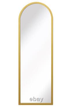 MirrorOutlet Large Gold Metal Framed Arched Wall Mirror 47 X 16 120x40cm