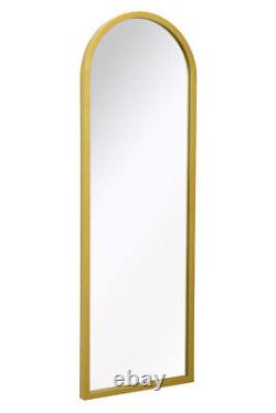MirrorOutlet Large Gold Metal Framed Arched Wall Mirror 47 X 16 120x40cm