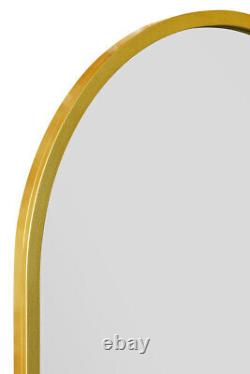 MirrorOutlet Large Gold Metal Framed Arched Wall Mirror 47 X 23.5 120x60cm