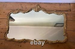 Mirror by Peerart, large, vintage wall mirror with cast metal foliate frame